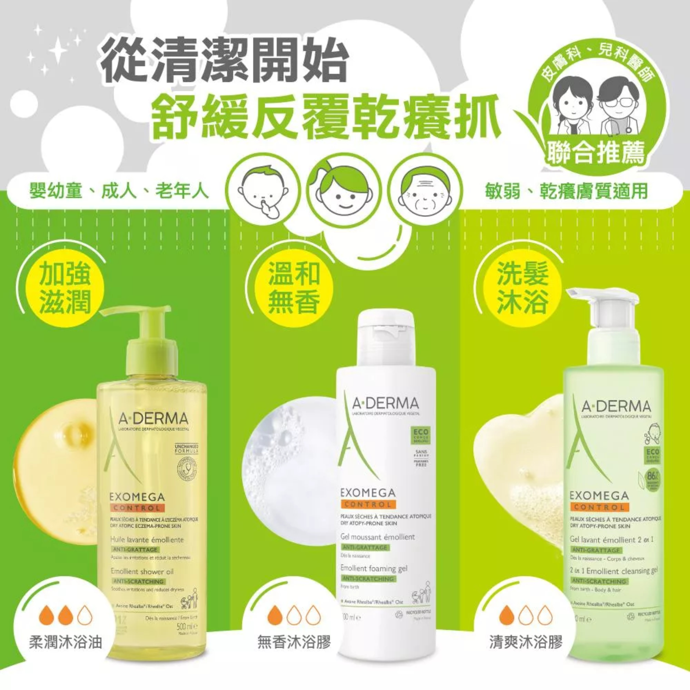 A-DERMA艾芙美 新葉益護佳沐浴露 500ml