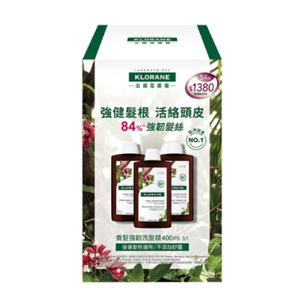 KLORANE蔻蘿蘭 強韌洗髮精 400ml 三入組