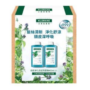 KLORANE蔻蘿蘭 頭皮淨化涼感洗髮精400ml 兩入組