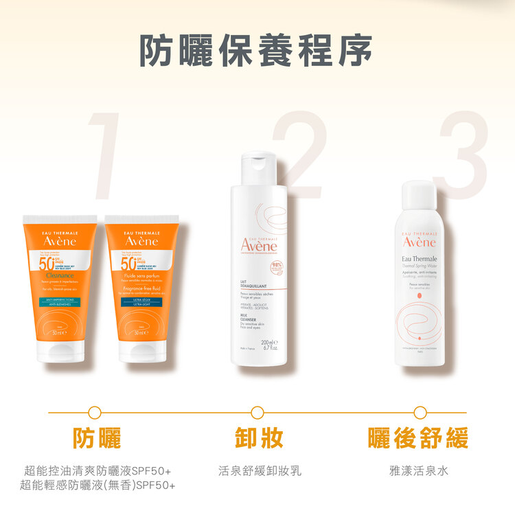 Avene雅漾 雅漾超能輕感防曬液(無香) SPF50+