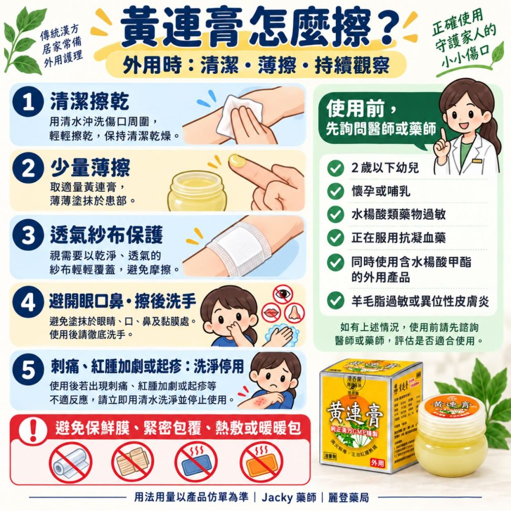 黃連膏是什麼?港香蘭黃連膏成分、用途與擦傷燙傷用法|藥師解析 黃連膏是什麼?港香蘭黃連膏成分、用途與擦傷燙傷用法|藥師解析