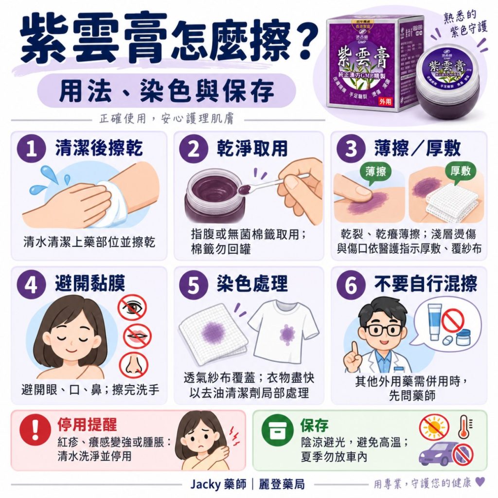 紫雲膏怎麼擦?用法、染色與保存 紫雲膏怎麼擦?用法、染色與保存